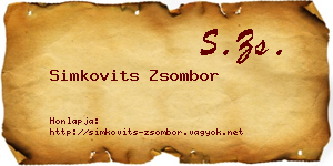 Simkovits Zsombor névjegykártya